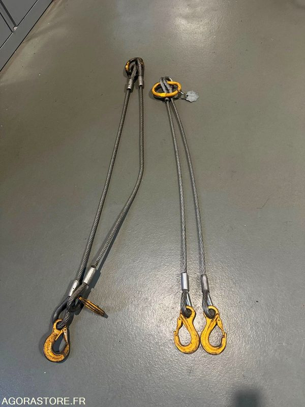 Lot 2 élingues 2 brins cable acier CMU 2100Kg + crochet CMU 8000Kg - Verktyg/ Utrustning: bild 1 Lot 2 élingues 2 brins cable acier CMU 2100Kg + crochet CMU 8000Kg - Verktyg/ Utrustning: bild 1