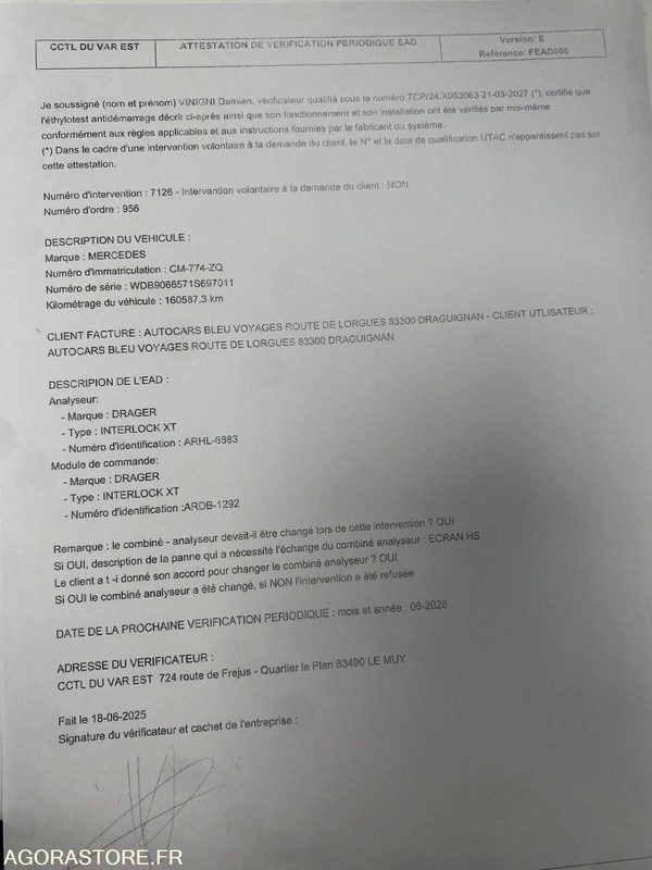 Mercedes sprinter 11/2012 162000 kms BVM 22+1 places climatisation ralentisseur - Minibuss, Persontransport: bild 4 Mercedes sprinter 11/2012 162000 kms BVM 22+1 places climatisation ralentisseur - Minibuss, Persontransport: bild 4