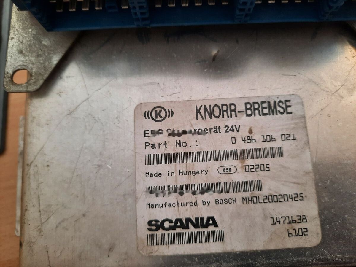 Volvo KNOR-BREMSE EBS 0486106063, 0486106028.\\\\ 0486106050 .\\ 063\\ Volvo Scania - Kontrollenhet för Buss: bild 1 Volvo KNOR-BREMSE EBS 0486106063, 0486106028.\\\\ 0486106050 .\\ 063\\ Volvo Scania - Kontrollenhet för Buss: bild 1