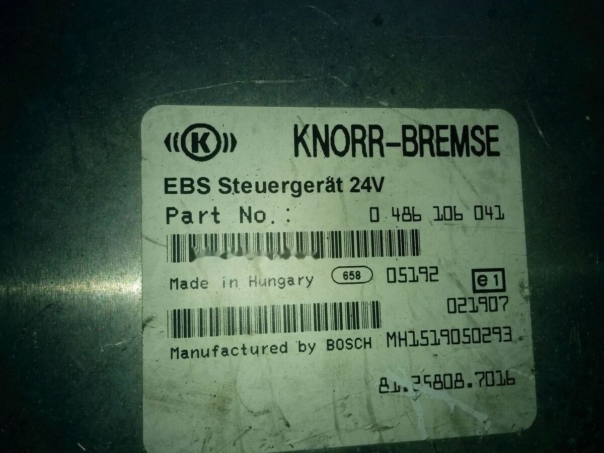 Volvo KNOR-BREMSE EBS 0486106063, 0486106028.\\\\ 0486106050 .\\ 063\\ Volvo Scania - Kontrollenhet för Buss: bild 5 Volvo KNOR-BREMSE EBS 0486106063, 0486106028.\\\\ 0486106050 .\\ 063\\ Volvo Scania - Kontrollenhet för Buss: bild 5