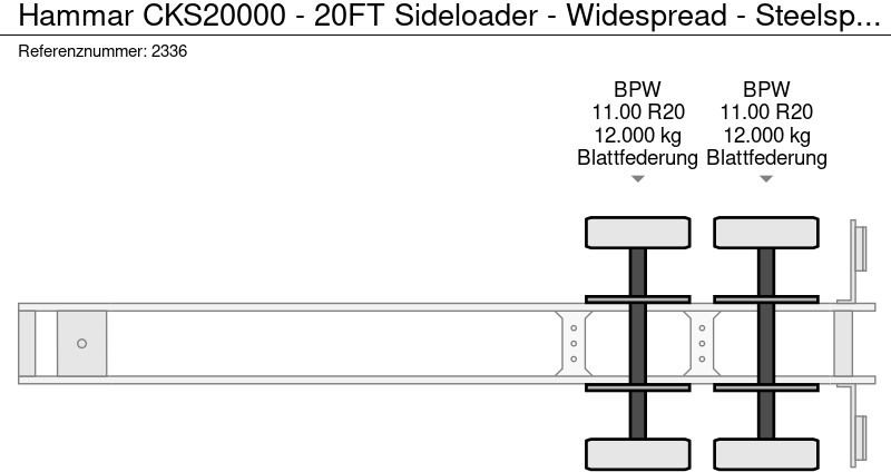 Containerbil/ Växelflak semitrailer HAMMAR CKS20000 - 20FT Sideloader - Widespread - Steelspring - 8 tires: bild 18