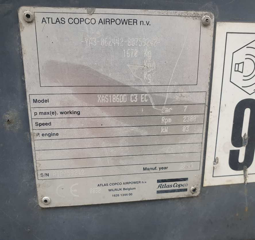 Atlas Copco XAS 186 air compressor - Luftkompressor: bild 3 Atlas Copco XAS 186 air compressor - Luftkompressor: bild 3