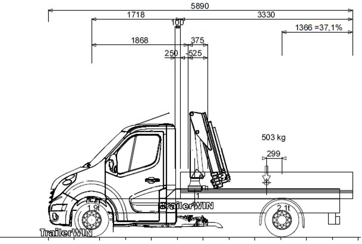 RENAULT Master L2H1 (neues Mod.) Alupritsche m. Kran - Transportbil med flak: bild 3 RENAULT Master L2H1 (neues Mod.) Alupritsche m. Kran - Transportbil med flak: bild 3