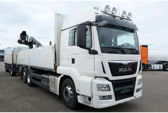 MAN 26.440 TGS LL 6x2, Kran Fassi F195AS.22, AHK, AC - Flakbil: bild 2 MAN 26.440 TGS LL 6x2, Kran Fassi F195AS.22, AHK, AC - Flakbil: bild 2