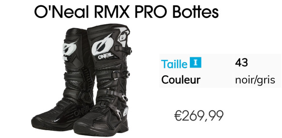 Bottes de moto O'NEAL RMX PRO Taille 43 - Motorcykel: bild 1 Bottes de moto O'NEAL RMX PRO Taille 43 - Motorcykel: bild 1