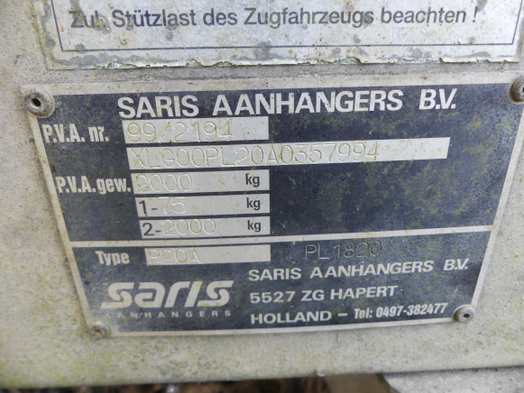 Remorque double essieu aluminium Saris P20A - Flaksläp: bild 3 Remorque double essieu aluminium Saris P20A - Flaksläp: bild 3