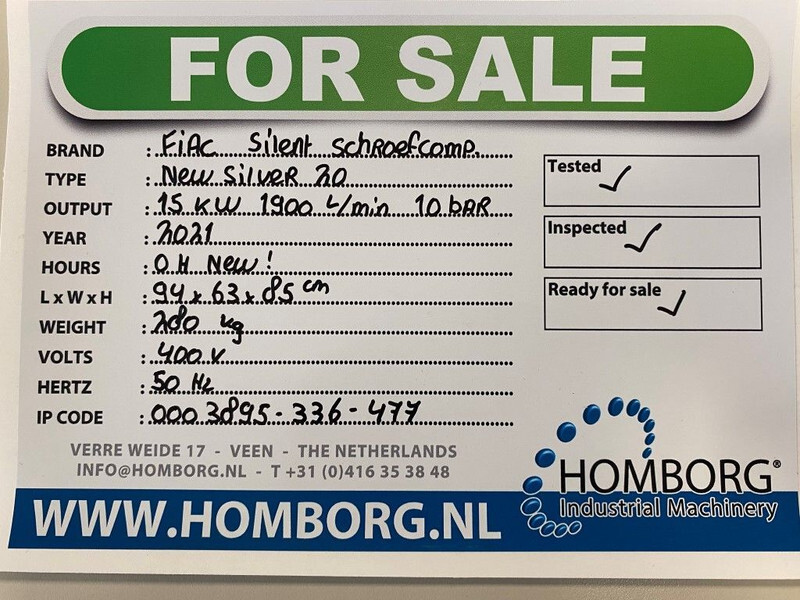 Fiac New Silver 20 Silent 15 kW 1900 L / min 10 Bar Elektrische Schroefcompressor - Luftkompressor: bild 2 Fiac New Silver 20 Silent 15 kW 1900 L / min 10 Bar Elektrische Schroefcompressor - Luftkompressor: bild 2