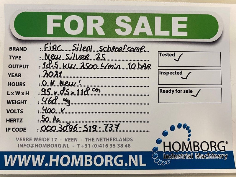 Fiac New Silver 25 Silent 18.5 kW 2500 L / min 10 Bar Elektrische Schroefcompressor - Luftkompressor: bild 2 Fiac New Silver 25 Silent 18.5 kW 2500 L / min 10 Bar Elektrische Schroefcompressor - Luftkompressor: bild 2