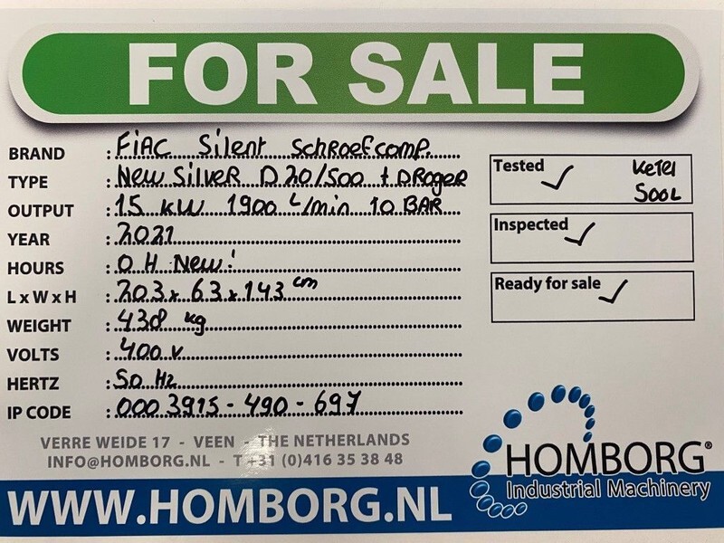 Fiac New Silver D 20 / 500 Silent 15 kW 1900 L / min 10 Bar Elektrische Schroefcompressor met ketel en droger - Luftkompressor: bild 2 Fiac New Silver D 20 / 500 Silent 15 kW 1900 L / min 10 Bar Elektrische Schroefcompressor met ketel en droger - Luftkompressor: bild 2