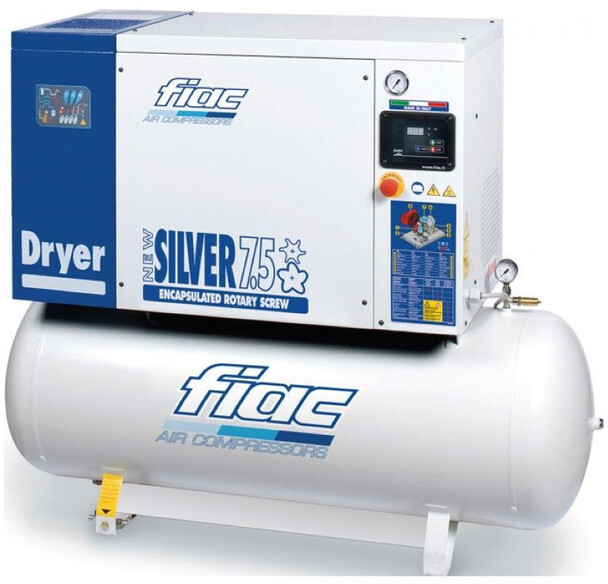 Fiac New Silver D 7.5 / 300 Silent 5.5 kW 720 L / min 10 bar Elektrische Schroefcompressor met ketel en droger - Luftkompressor: bild 1 Fiac New Silver D 7.5 / 300 Silent 5.5 kW 720 L / min 10 bar Elektrische Schroefcompressor met ketel en droger - Luftkompressor: bild 1