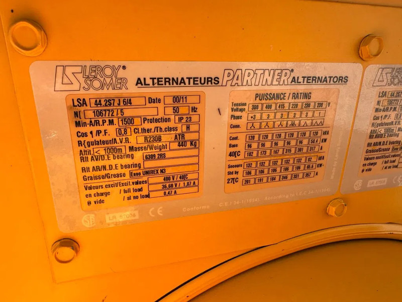 Elgenerator SDMO John Deere Leroy Somer 120 kVA generatorset: bild 10