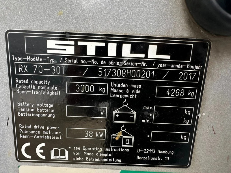 Still RX70-30T 3 ton Duplex Freelift Sideshift Positioner Vorkenversteller LPG Heftruck 2017 - Gasoltruck: bild 3 Still RX70-30T 3 ton Duplex Freelift Sideshift Positioner Vorkenversteller LPG Heftruck 2017 - Gasoltruck: bild 3