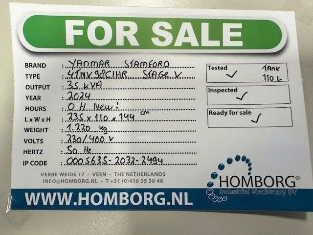 Yanmar Stage 5 Stamford 35 kVA Rental Silent Generatorset Stage V New ! - Elgenerator: bild 2 Yanmar Stage 5 Stamford 35 kVA Rental Silent Generatorset Stage V New ! - Elgenerator: bild 2
