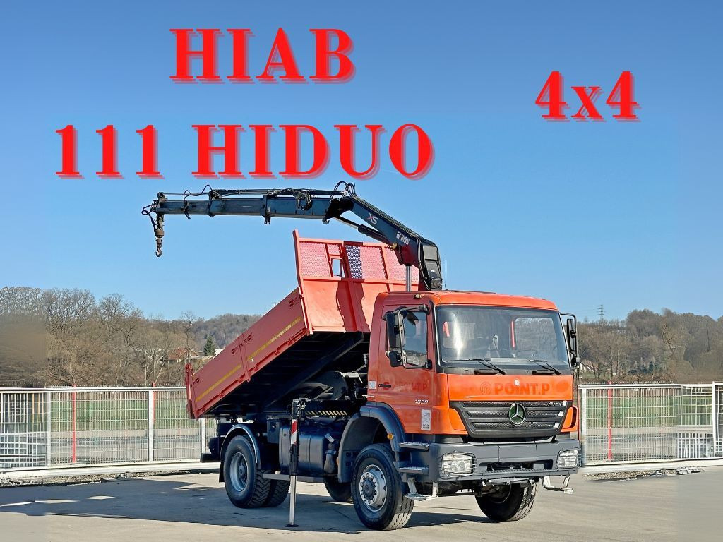 Mercedes-Benz AXOR 1829 * HIAB 1111 HIDUO + FUNK * TOP * 4x4 - Tippbil lastbil, Kranbil: bild 1 Mercedes-Benz AXOR 1829 * HIAB 1111 HIDUO + FUNK * TOP * 4x4 - Tippbil lastbil, Kranbil: bild 1