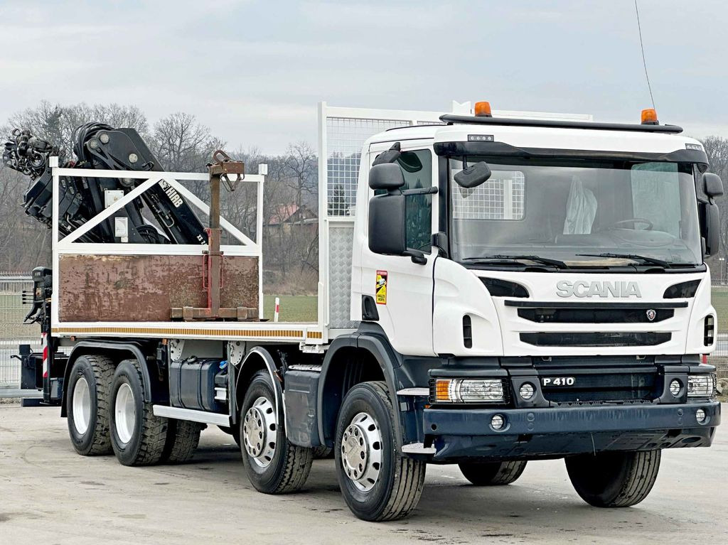 Scania P 410*PLATFORM 7,00m*HIAB 244 E-5 HIPRO+FUNK/8x4 - Kranbil, Flakbil: bild 3 Scania P 410*PLATFORM 7,00m*HIAB 244 E-5 HIPRO+FUNK/8x4 - Kranbil, Flakbil: bild 3