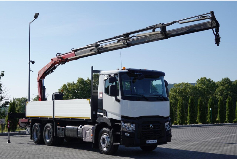 Renault C 380 / 6X4 / SKRZYNIOWY 6.4 M / + HDS FASSI F175A / MAX UDŹWIG - Flakbil, Kranbil: bild 1 Renault C 380 / 6X4 / SKRZYNIOWY 6.4 M / + HDS FASSI F175A / MAX UDŹWIG - Flakbil, Kranbil: bild 1
