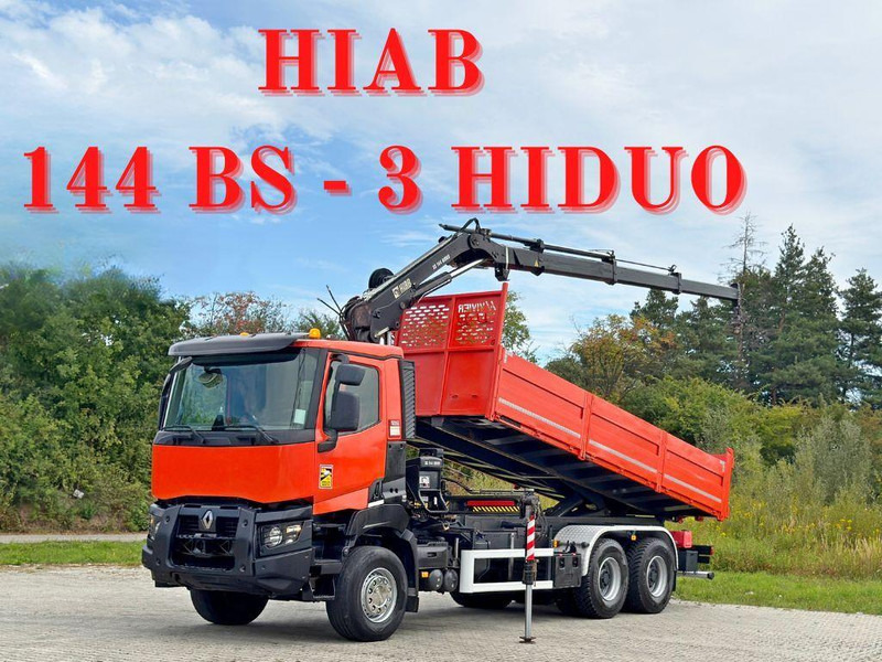 Renault K 380 * HIAB 144 BS - 3 HIDUO + FUNK * 6x4 * TOP - Tippbil lastbil, Kranbil: bild 1 Renault K 380 * HIAB 144 BS - 3 HIDUO + FUNK * 6x4 * TOP - Tippbil lastbil, Kranbil: bild 1