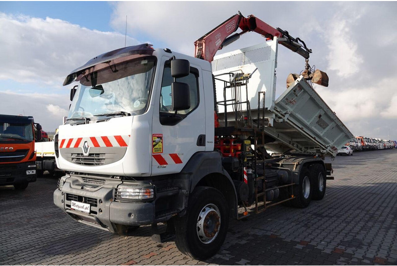 Renault KERAX 410 / 6x4 / WYWROTKA + HDS FASSI F150 / HYDROBURTA / BORDM - Tippbil lastbil, Kranbil: bild 2 Renault KERAX 410 / 6x4 / WYWROTKA + HDS FASSI F150 / HYDROBURTA / BORDM - Tippbil lastbil, Kranbil: bild 2