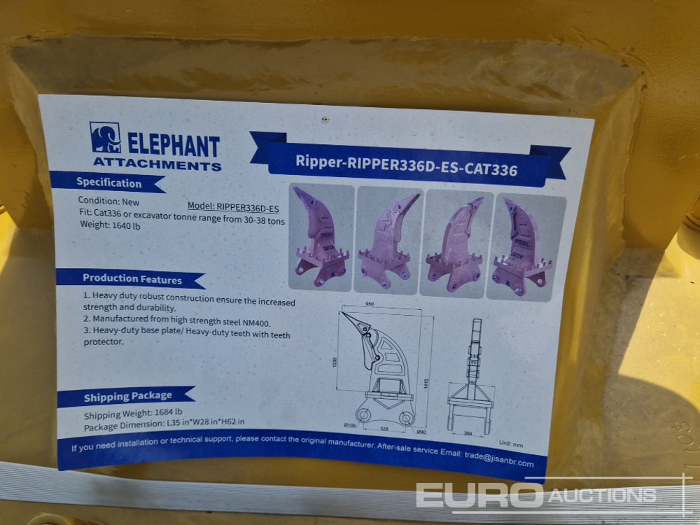Unused 2025 Elephant RIPPER336D-ES - Tjälkrok för Grävmaskin: bild 5 Unused 2025 Elephant RIPPER336D-ES - Tjälkrok för Grävmaskin: bild 5