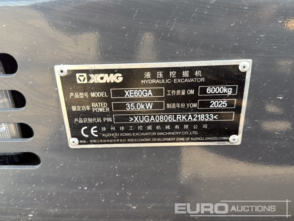 Minigrävmaskin Unused 2025 XCMG XE60GA: bild 31