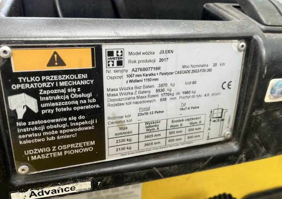 Hyster J3.0XN - Eltruck: bild 4 Hyster J3.0XN - Eltruck: bild 4