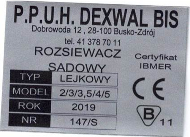 Dexwal rozsiewacz nawozów 300 l - Mineralgödselspridare: bild 4 Dexwal rozsiewacz nawozów 300 l - Mineralgödselspridare: bild 4