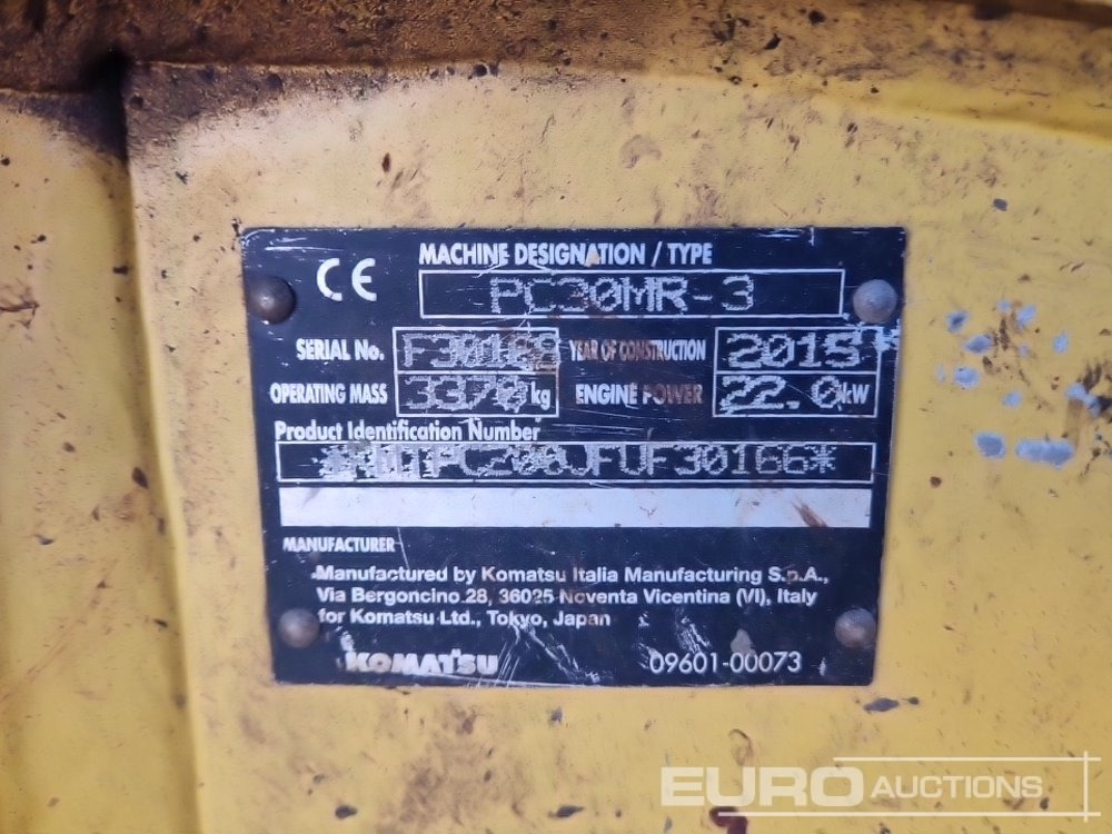Minigrävmaskin 2015 Komatsu PC30MR-3: bild 42