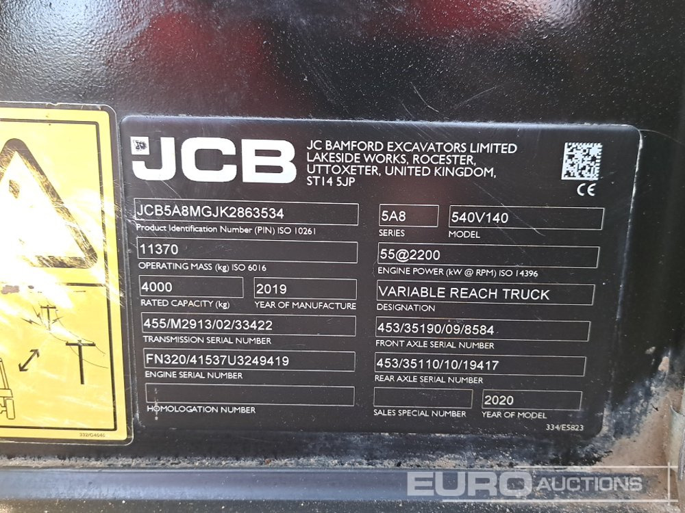 Teleskoplastar 2019 JCB 540-140 Hi Viz: bild 46