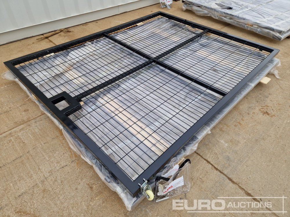 3m x 2.3m Heavy Duty Galvanized Powder Coated Gate (2 of), 100mm x 100mm Post (2 of), Assembly Kit (Black) - Garage & Verkstadsutrustning: bild 1 3m x 2.3m Heavy Duty Galvanized Powder Coated Gate (2 of), 100mm x 100mm Post (2 of), Assembly Kit (Black) - Garage & Verkstadsutrustning: bild 1