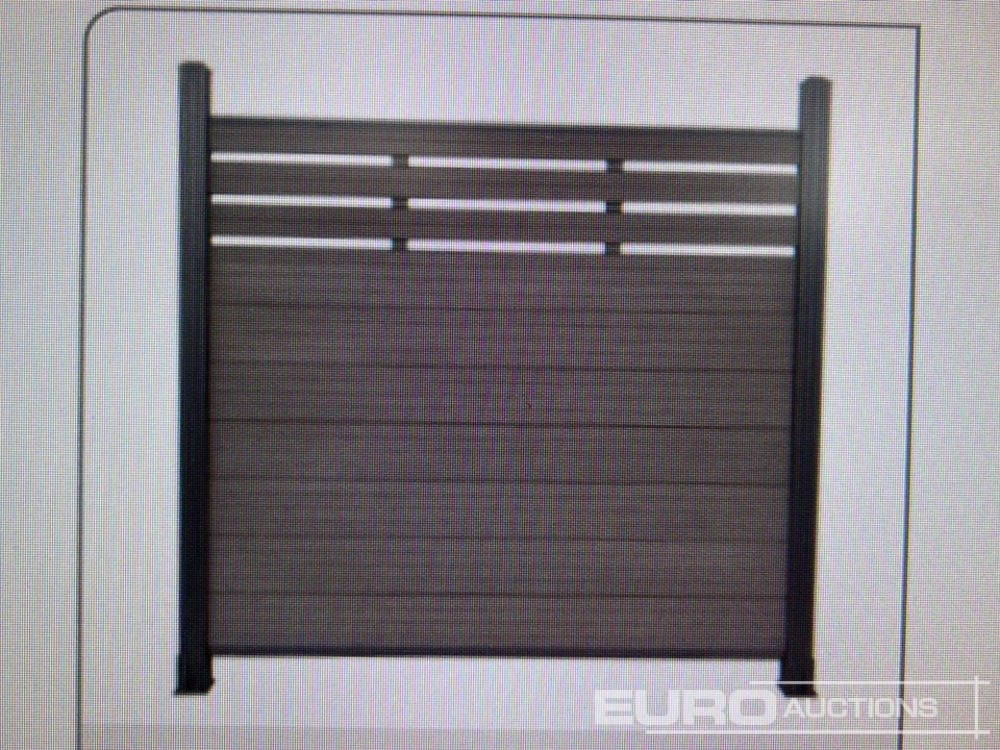 Entreprenadutrustning Unused 1.7m Wide Teak Composite Fence Panel (20 Panels), 2.45m Black Aluminium Post (21 Posts), Complete With Assembly Kit: bild 24