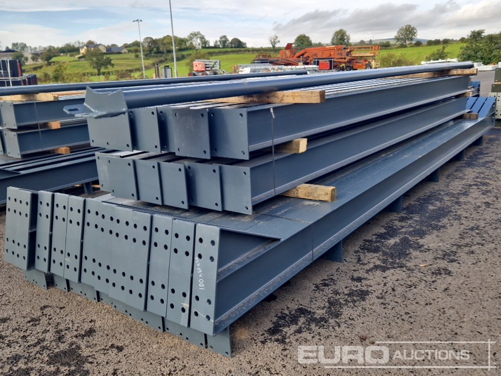 Unused 100' x 50' x 20' Steel Frame Building, 12.5 Roof Pitch, Purlin Cleats, Roof Bracing - Container hus: bild 3 Unused 100' x 50' x 20' Steel Frame Building, 12.5 Roof Pitch, Purlin Cleats, Roof Bracing - Container hus: bild 3