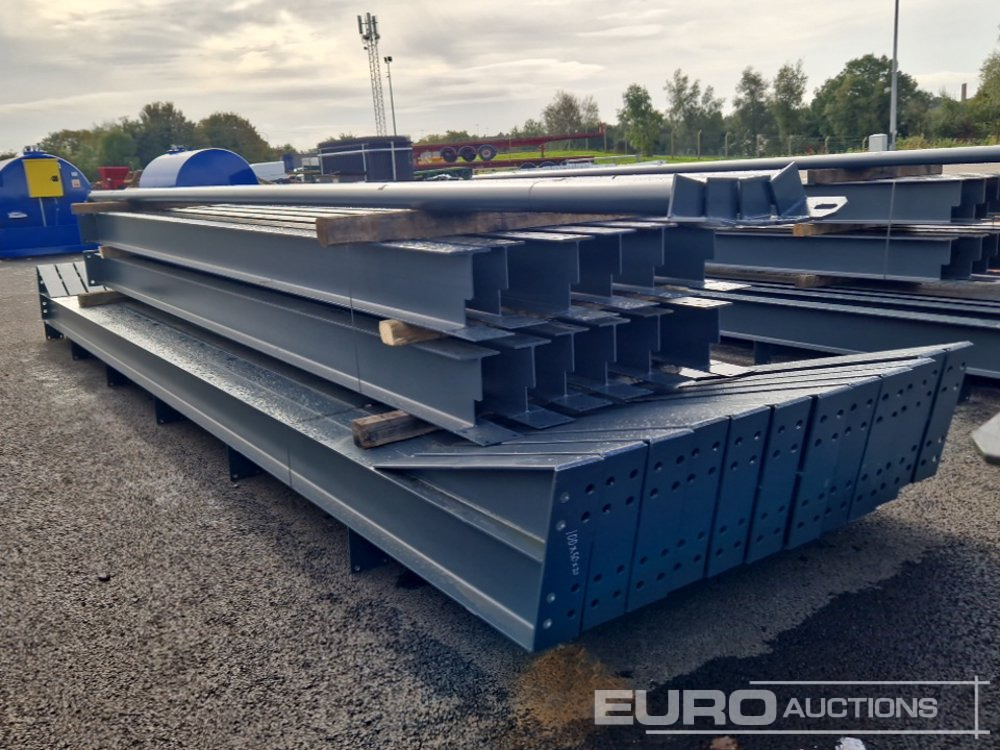 Unused 100' x 50' x 20' Steel Frame Building, 12.5 Roof Pitch, Purlin Cleats, Roof Bracing - Container hus: bild 4 Unused 100' x 50' x 20' Steel Frame Building, 12.5 Roof Pitch, Purlin Cleats, Roof Bracing - Container hus: bild 4