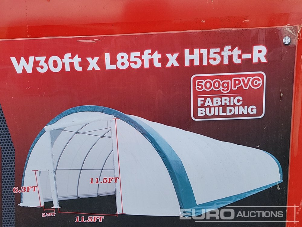 Unused 2025 30x85x15 PVC Dome Storage Shelter (Cannot Be Reconsigned) - Sjöcontainer: bild 1 Unused 2025 30x85x15 PVC Dome Storage Shelter (Cannot Be Reconsigned) - Sjöcontainer: bild 1