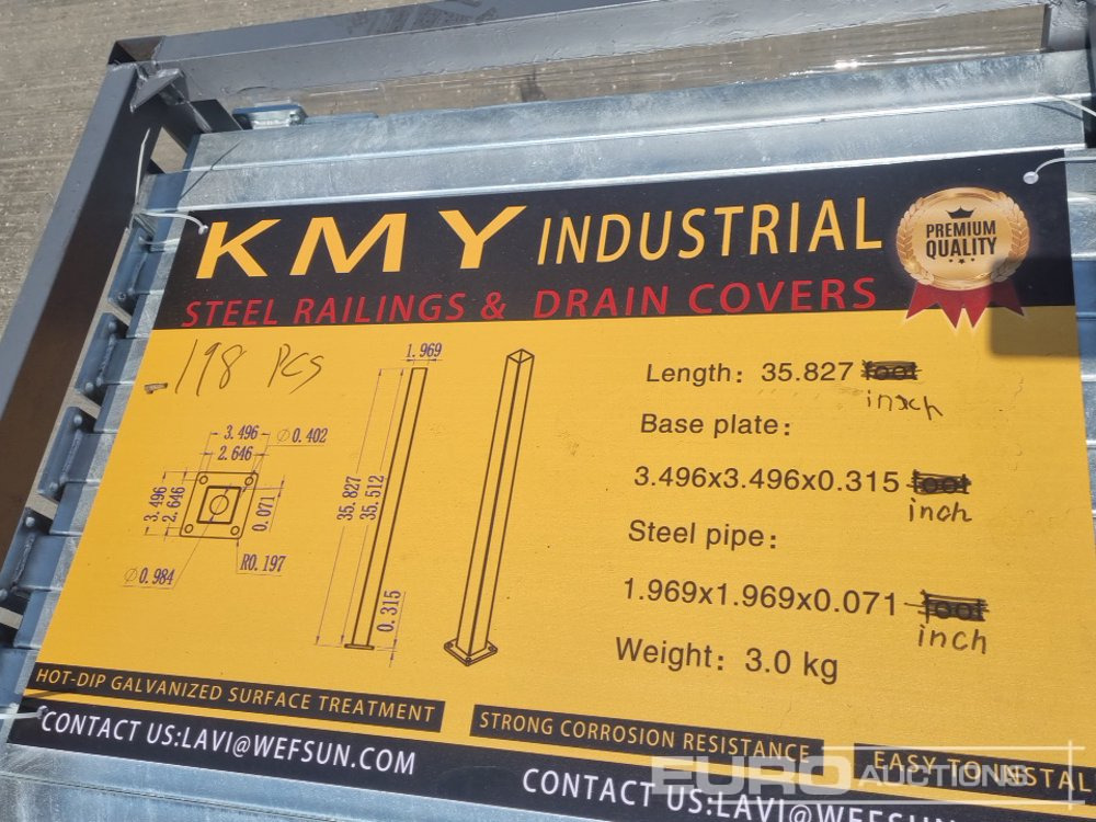 Entreprenadutrustning Unused 2025 KMY INDUSTRIAL Steel Grating (2 of), Stillage of Metal Fencing Posts: bild 13