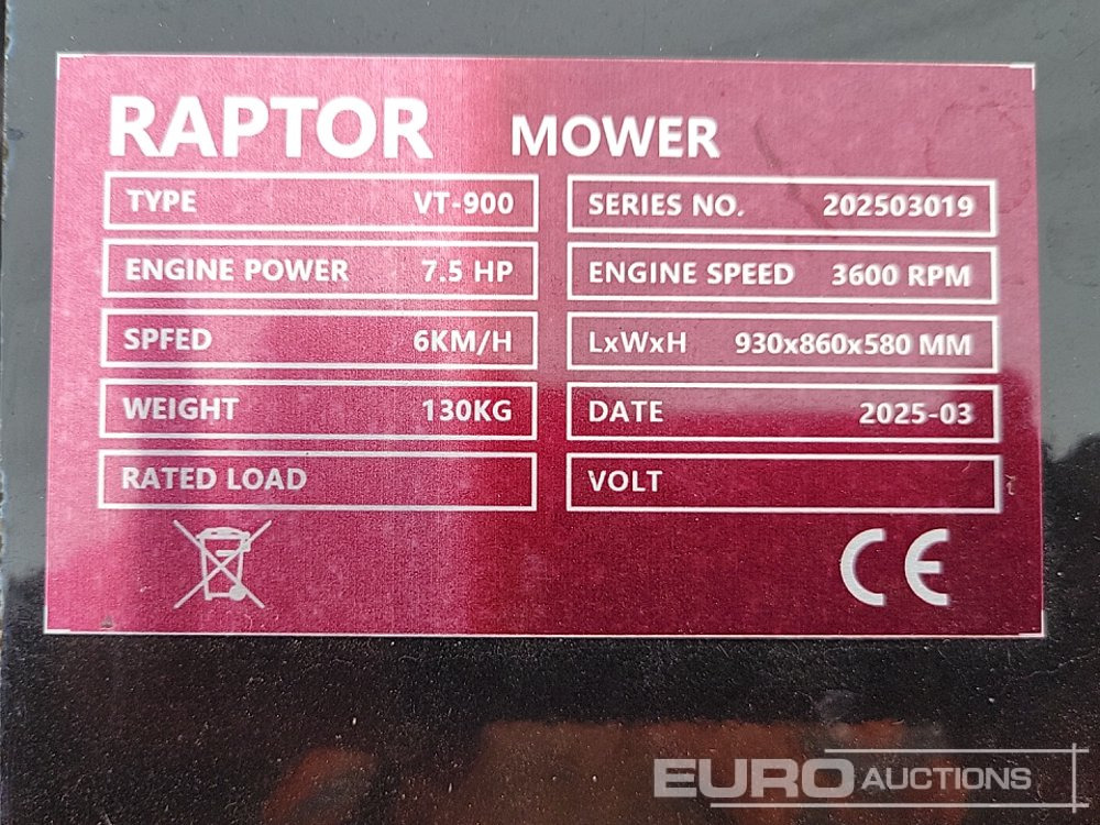 Gräsklippare Unused 2025 Raptor VT900: bild 31