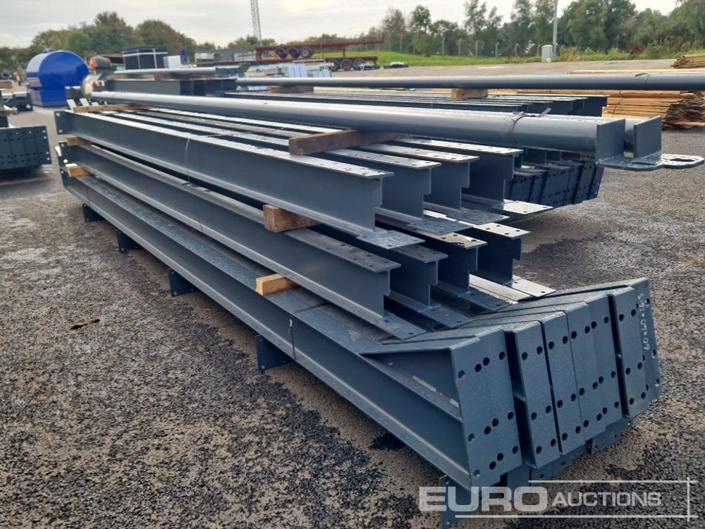 Unused 60' x 40' x 16.5' Steel Frame Building, 12.5 Roof Pitch, Purlin Cleats, Roof Bracing - Container hus: bild 4 Unused 60' x 40' x 16.5' Steel Frame Building, 12.5 Roof Pitch, Purlin Cleats, Roof Bracing - Container hus: bild 4