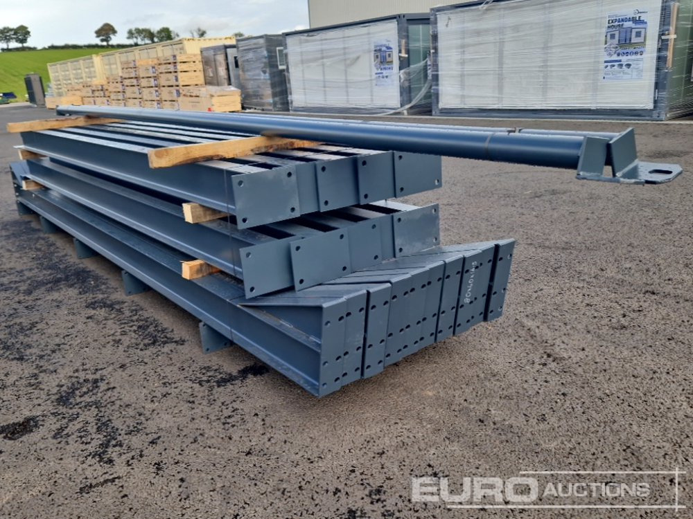 Unused 80' x 40' x 16.5' Steel Frame Building, 12.5 Roof Pitch, Purlin Cleats, Roof Bracing - Container hus: bild 2 Unused 80' x 40' x 16.5' Steel Frame Building, 12.5 Roof Pitch, Purlin Cleats, Roof Bracing - Container hus: bild 2
