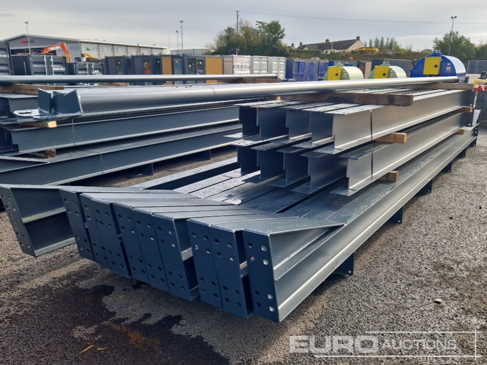 Unused 80' x 50’ x 16.5' Steel Frame Building, 12.5 Roof Pitch, Purlin Cleats, Roof Bracing - Container hus: bild 3 Unused 80' x 50’ x 16.5' Steel Frame Building, 12.5 Roof Pitch, Purlin Cleats, Roof Bracing - Container hus: bild 3