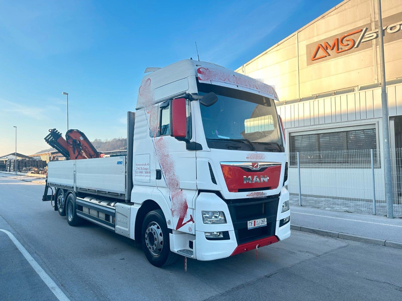 MAN TGX 26.440 - Flakbil, Kranbil: bild 1 MAN TGX 26.440 - Flakbil, Kranbil: bild 1