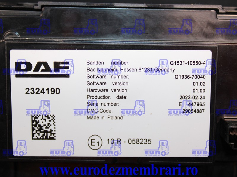 ELEMENT BORD COMANDA CLIMA DAF XF XG 2324190, 2295570 - Instrumentbräda för Lastbil: bild 4 ELEMENT BORD COMANDA CLIMA DAF XF XG 2324190, 2295570 - Instrumentbräda för Lastbil: bild 4