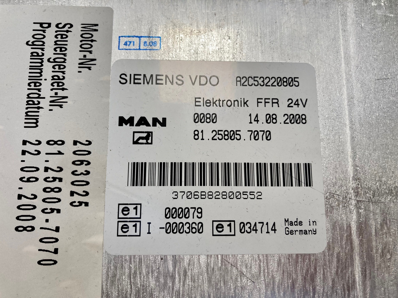 CENTRALINA FFR - MAN 81258057070 - SIEMENS VDO A2C53220805 - Kontrollenhet: bild 3 CENTRALINA FFR - MAN 81258057070 - SIEMENS VDO A2C53220805 - Kontrollenhet: bild 3
