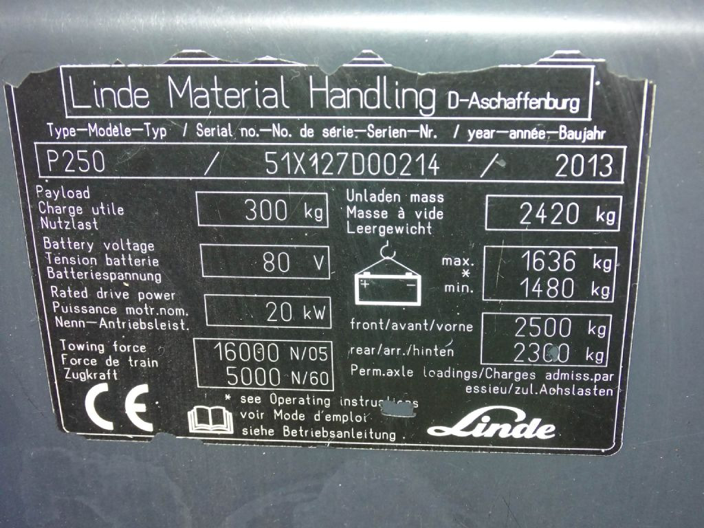 Linde P250 - Dragtruck: bild 5 Linde P250 - Dragtruck: bild 5